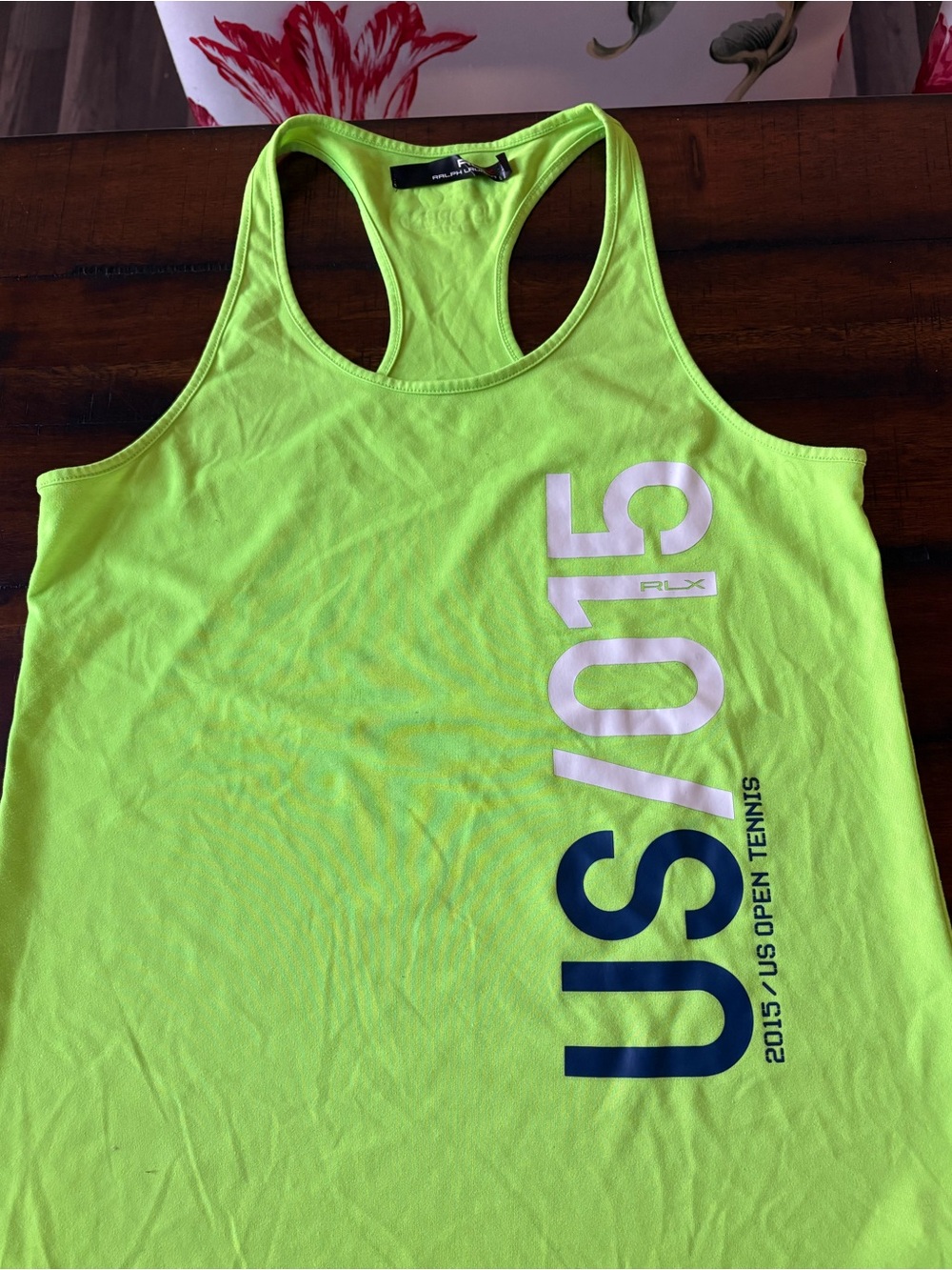 RLX Ralph Lauren Neon Yellow US Open 2015 Racerback Tank